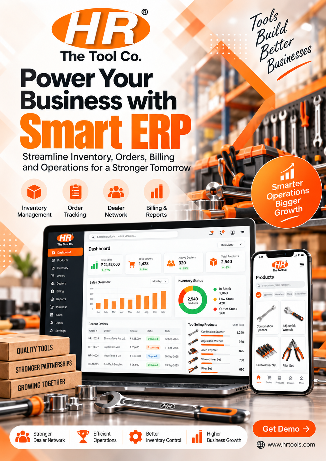HR Hand Tools custom industrial enterprise resource planning system